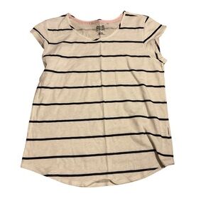 Le‎ Tigre black and white Striped 100% cotton short sleeve blouse tennis golf
